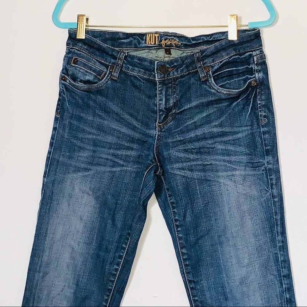 Kut from the Kloth Dark Blue Midrise Straight Leg Jeans - Picture 6 of 10